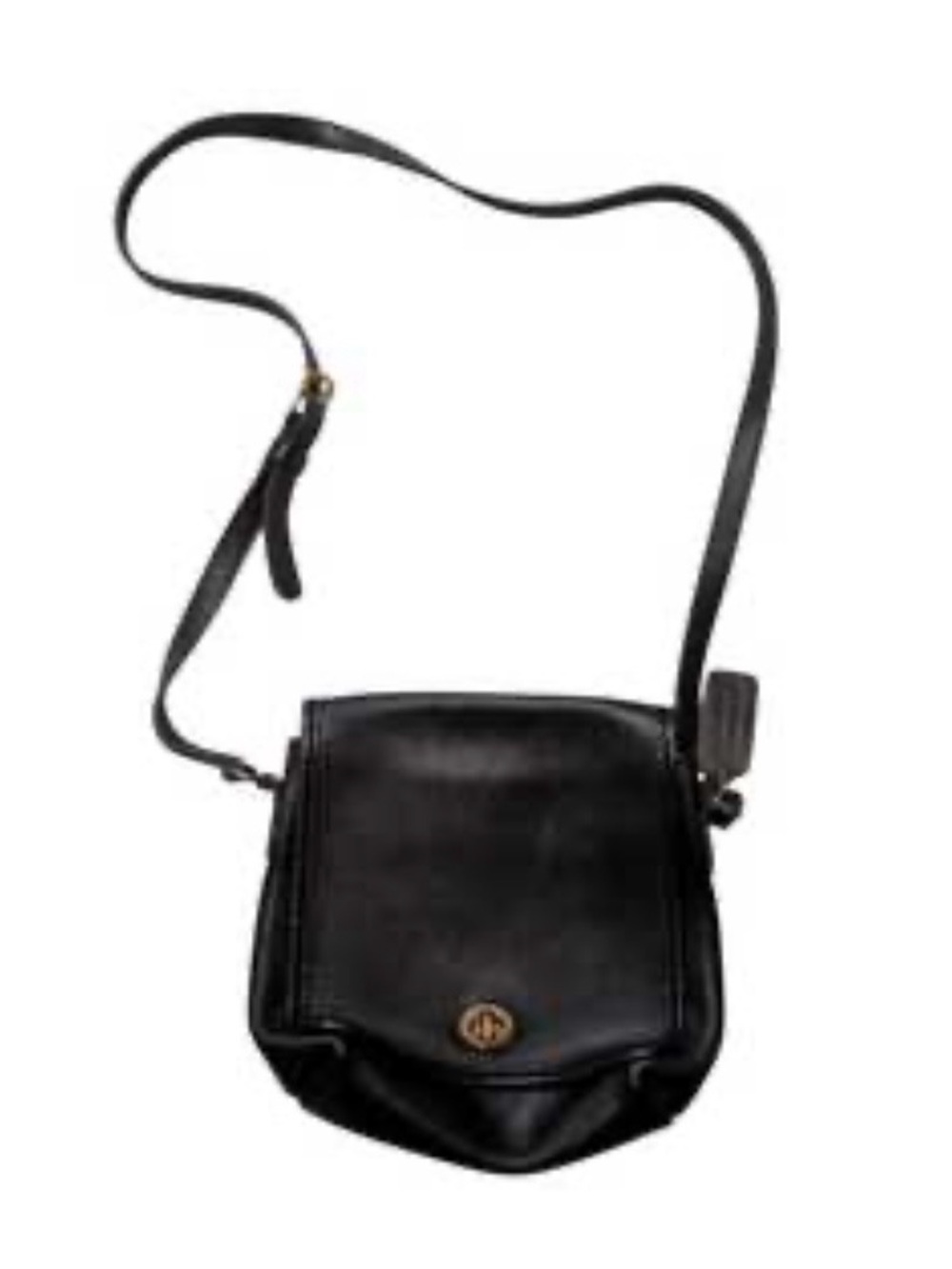 Coach VINTAGE FLAP Leather Crossbody Bag in Black